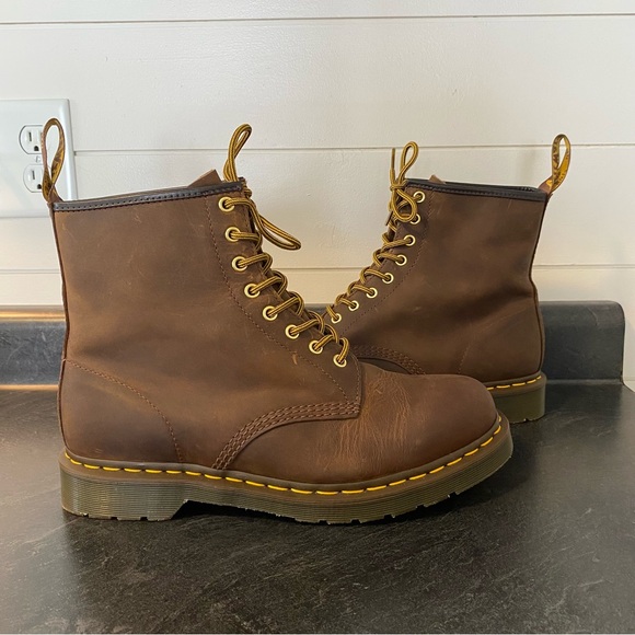 Dr. Martens 1460 Crazy Horse Boot, Brown, Men’s Size 11 - Picture 3 of 12